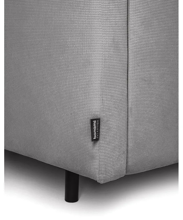 Canapea gri extensibilă/cu spațiu de depozitare cu tapițerie din catifea reiată 215 cm Bjork – Bonami Selection