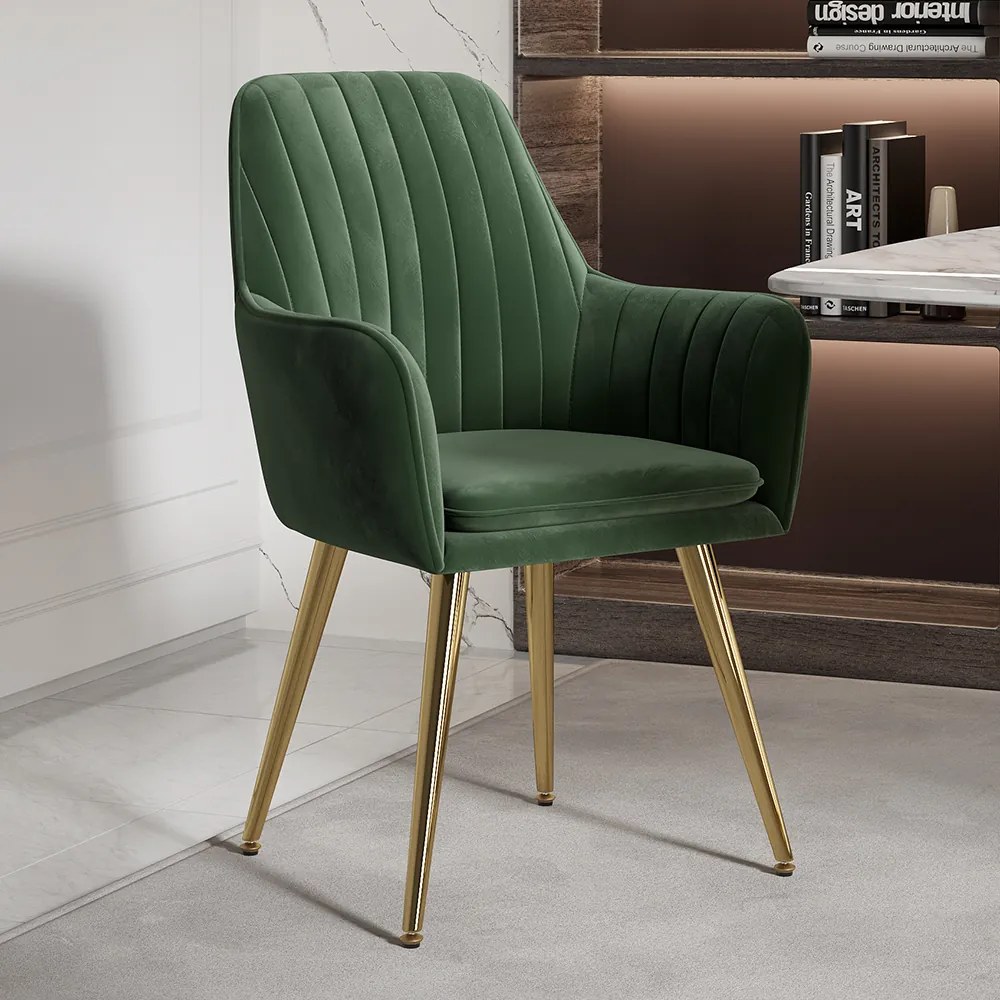 Scaun verde pentru bucătărie, soft, cu cotieră , în stil art nouveau - 2 buc. Deprimo j040379-verde by Deprimo
