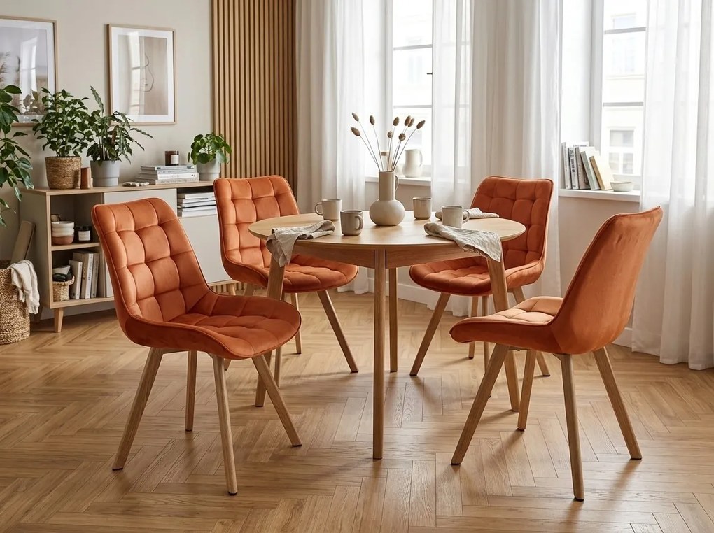 Scaun de dining SORIA VELVET, teracota