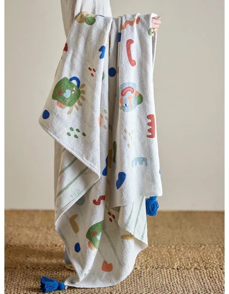 Pătură pentru copii crem din bumbac reciclat 130x160 cm Sylvie – Bloomingville Mini