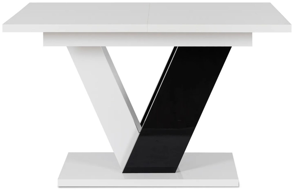 JAKS Masă de bucătărie Clark 120 cm negru și alb lucios glamour
