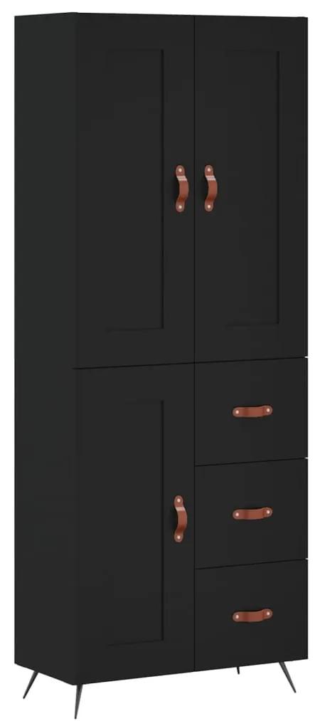 3199978 vidaXL Dulap înalt, negru, 69,5x34x180 cm, lemn compozit