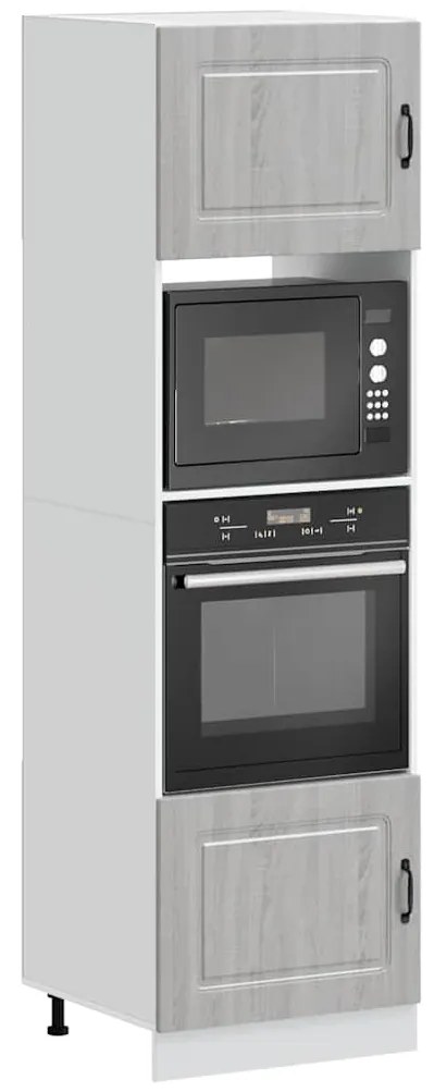 vidaXL Dulapuri cuptor 2 buc Lucca Gri Sonoma Lemn prelucrat