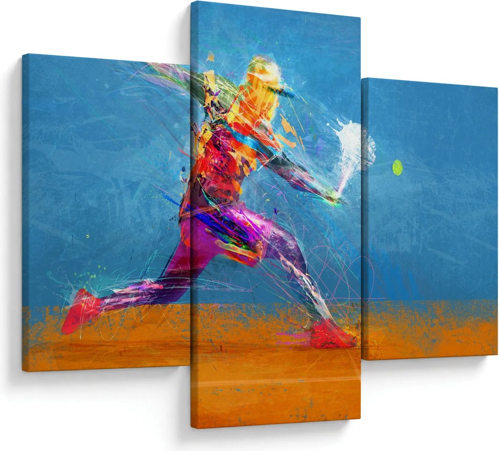 Tablou - Jucător de tenis pictat (90x60 cm)