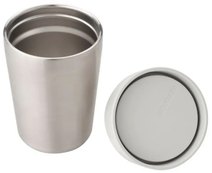 Cana thermos Brabantia Make&Take 1008492, 200 ml, Fara varsare, Fara BPA, Argintiu/Gri