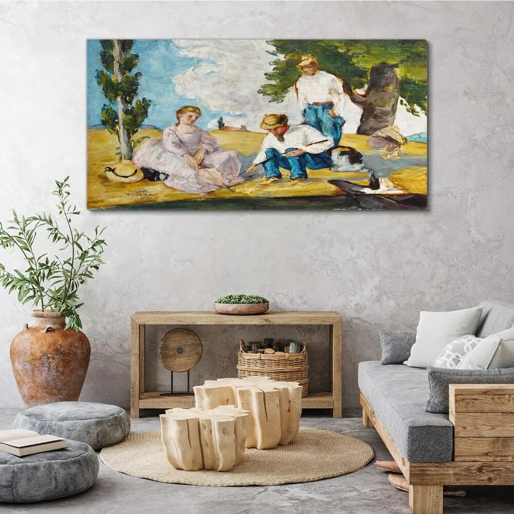 Tablou canvas Personaje din pădure de picnic