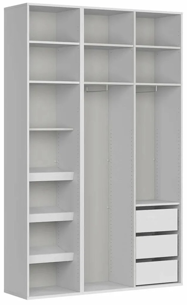 Dulap de haine Flex 133 (alb) (cu oglindă). 1098235