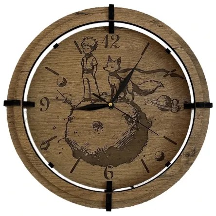 Li-Go 23712/DUB/BAT2 - Ceas LED reglabil cu senzor, LED/1xAA, diam. 32 cm, stejar