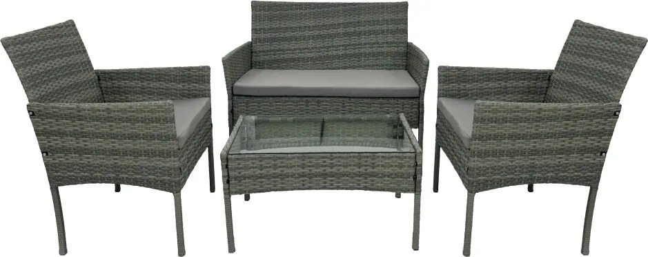 Set 4 piese din ratan,pentru grădină, gri, RATANA 2 NEW