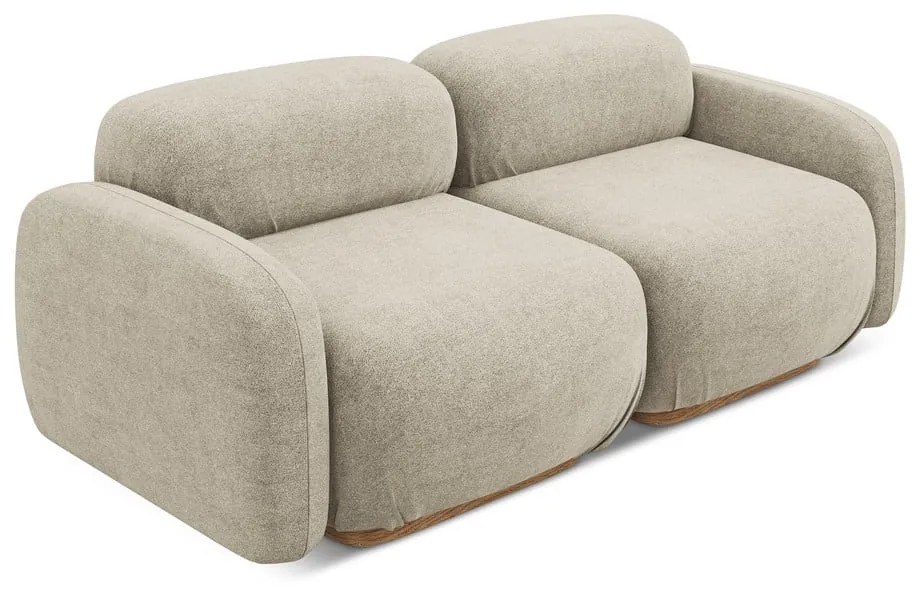 Canapea modulară bej cu tapițerie din țesătură bouclé 190 cm Ailani – Makamii