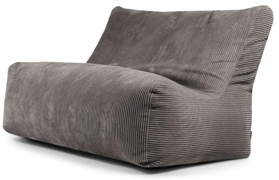 Fotoliu bean bag gri închis cu tapițerie din catifea reiată Sofa Seat Lounge – SLOWDOWN