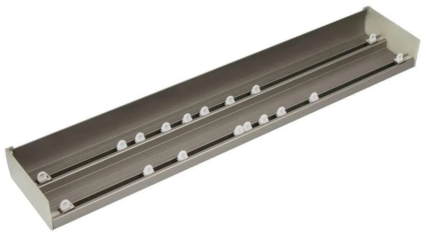 Sina perdea tavan aluminiu dubla,  gri satinat , cu toate accesoriile incluse, draperie - 150 cm