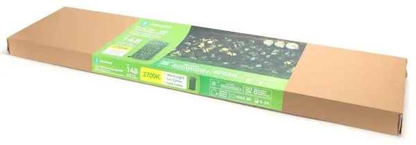 Instalație LED solară Aigostar 148xLED/2x1,2m IP65 alb cald eucalipt