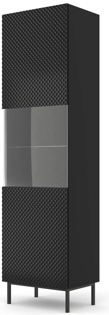 Vitrină C 1DS Rowanna (Negru lucios). 1125059