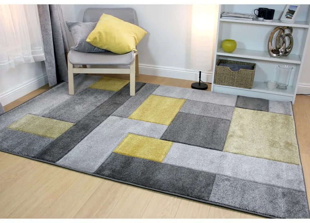 Covor Flair Rugs Cosmos, 120 x 170 cm, gri - galben