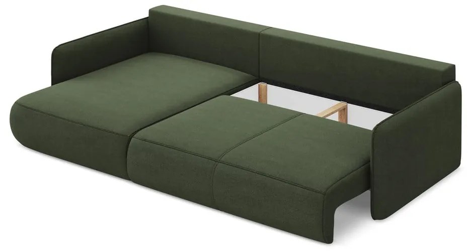 Colțar verde extensibil/cu spațiu de depozitare (cu colț pe partea stângă) Nanea – Makamii