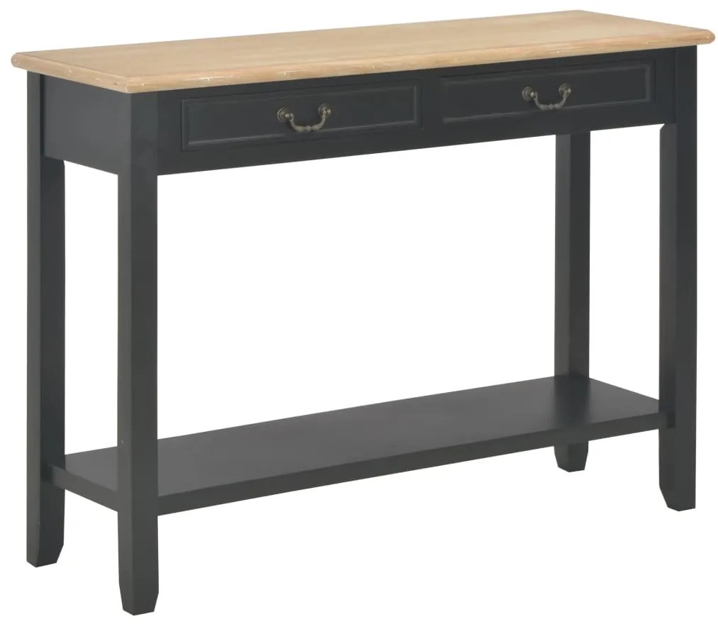 vidaXL Masă consolă, negru, 110 x 35 x 80 cm, lemn