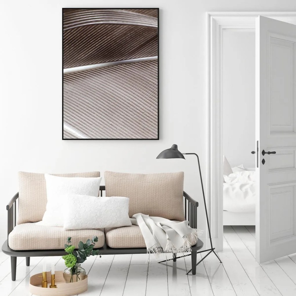 Poster - detaliu de pană de pasăre (A4)