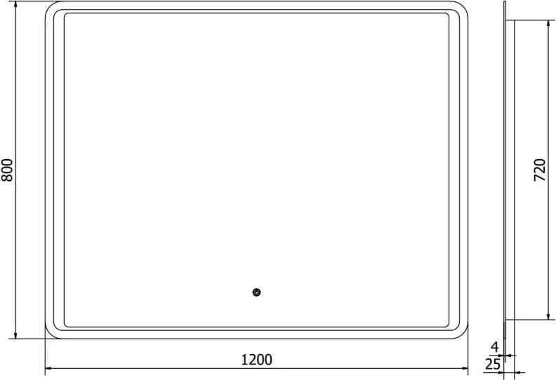 Mexen Zusa oglindă de baie iluminată 120 x 80 cm, LED 6000K, anti-aburire - 9808-120-080-611-00