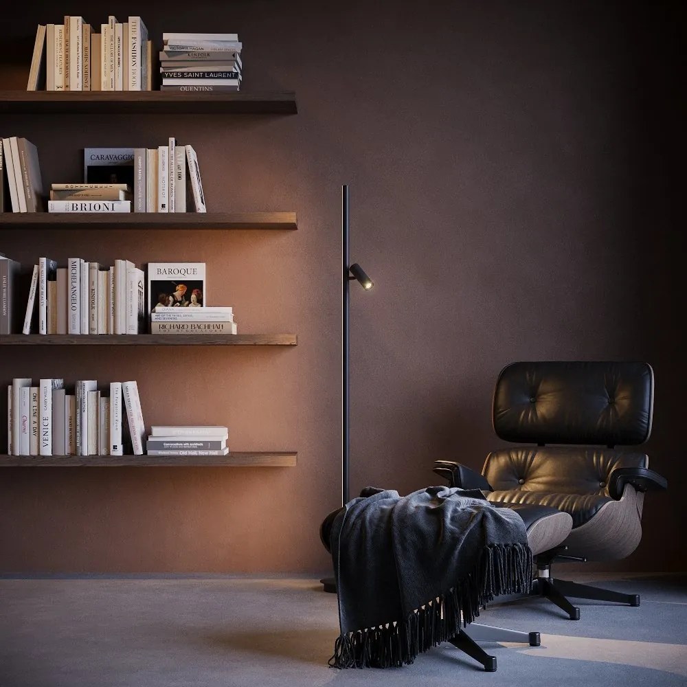 Lampadar, Lampa de podea LED cu Spot Directionabil, Thin negru