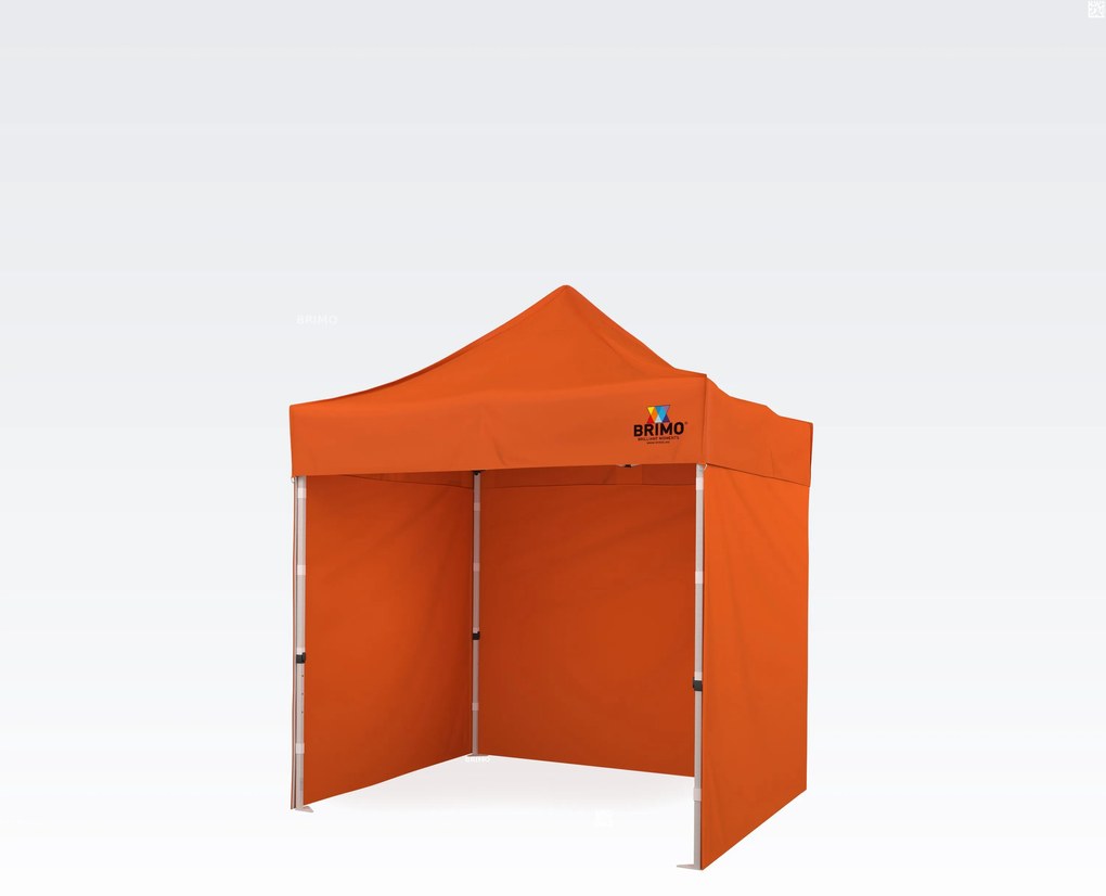 Altană cu foișor tip evantai 2x2 m Oțel | Spațiu Profesional Montat în 45 s. - cu 3 pereți - Portocaliu