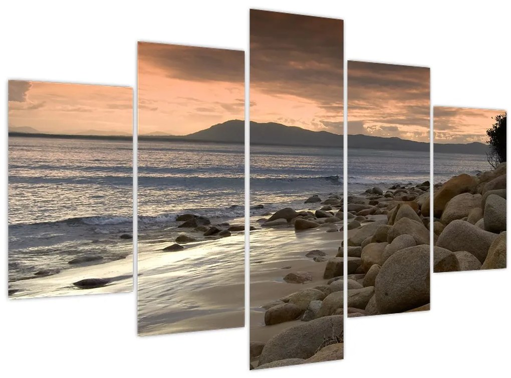 Tablou - Marea și munții (150x105 cm)
