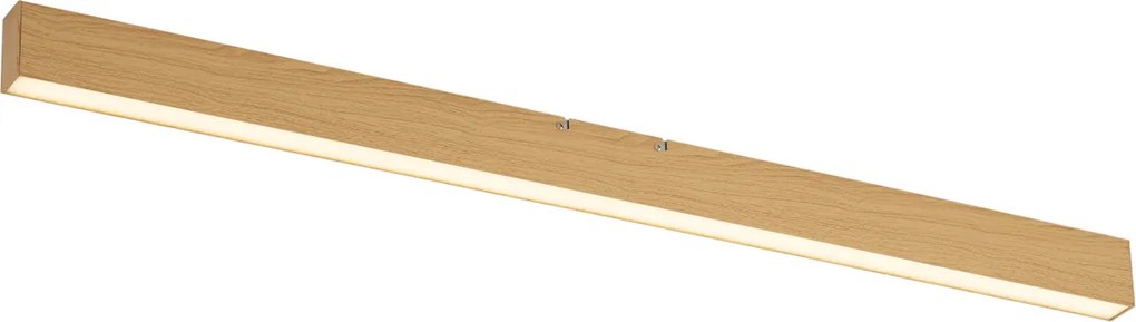 Plafonieră modernă din lemn ocru, cu LED integrat, reglabilă în 3 trepte 2700-4000K cu comutator DIP - Keane