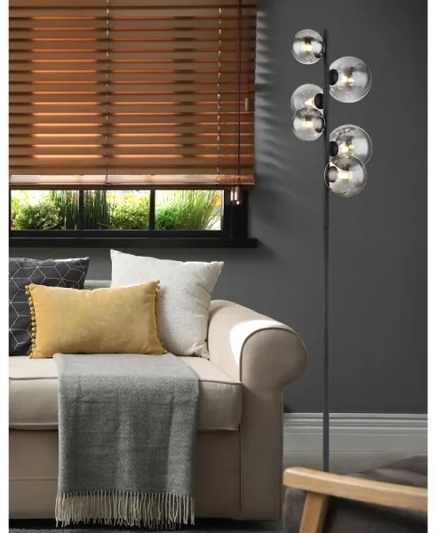 Lampadar LED Globo 56133-6S RIHA 6xG9/3,5W/230V fumuriu/negru