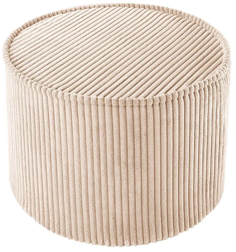 Puf de copii maro deschis cu tapițerie din catifea reiată – Wigiwama