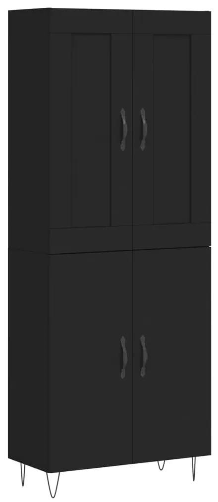 3199586 vidaXL Dulap înalt, negru, 69,5x34x180 cm, lemn compozit