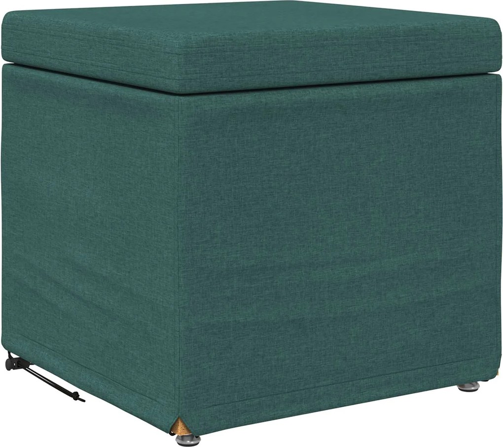 vidaXL Taburet Verde închis 41 x 41 x 40 cm Stofă și lemn prelucrat