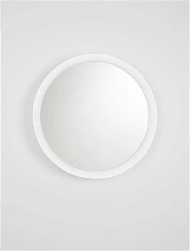 Oglinda cu iluminat LED design circular ONAR alba