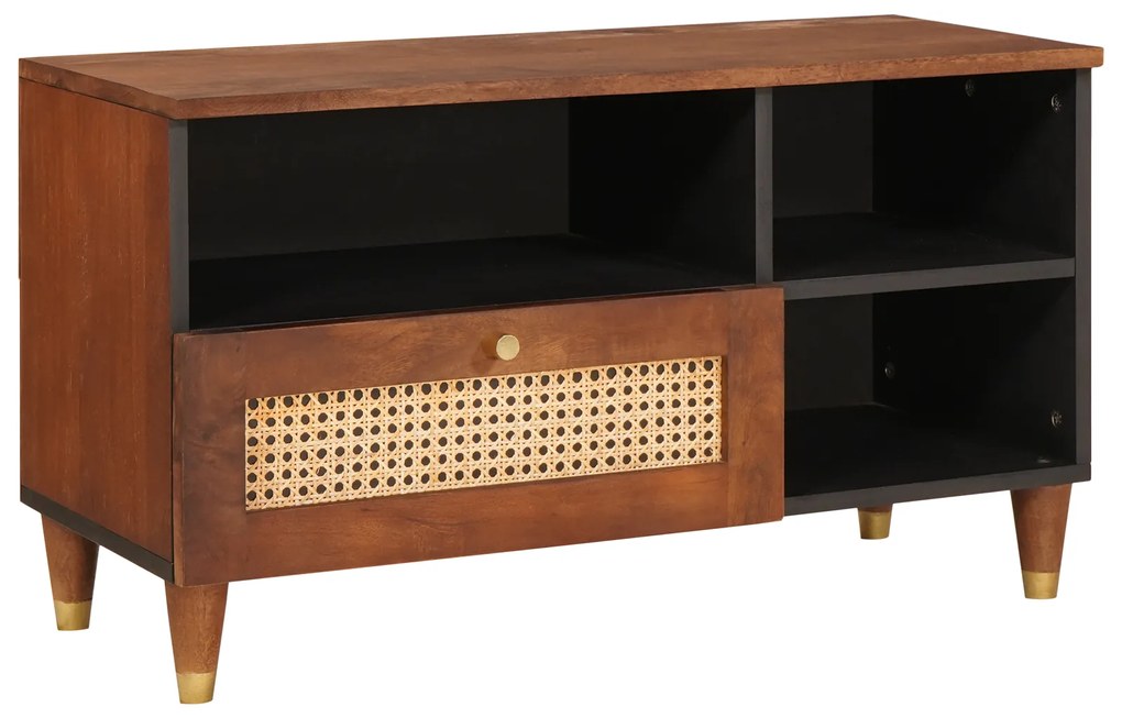vidaXL Cabinet TV cu sertar Maro 80 x 33,5 x 46 cm Lemn de mango solid