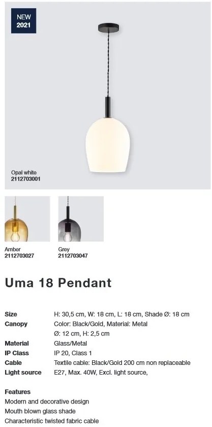 Pendul design modern UMA 18 alama 2112703027 NL