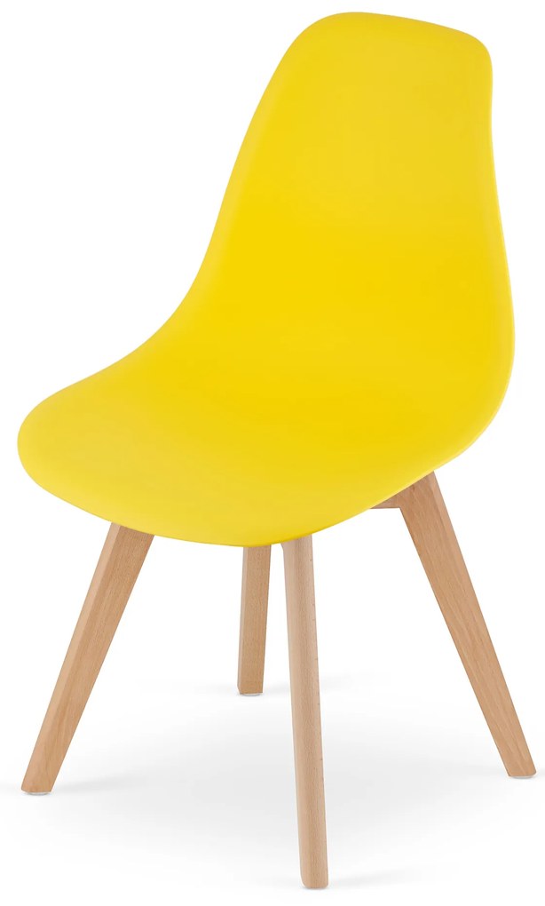 Scaun KITO galben cu picioare de fag