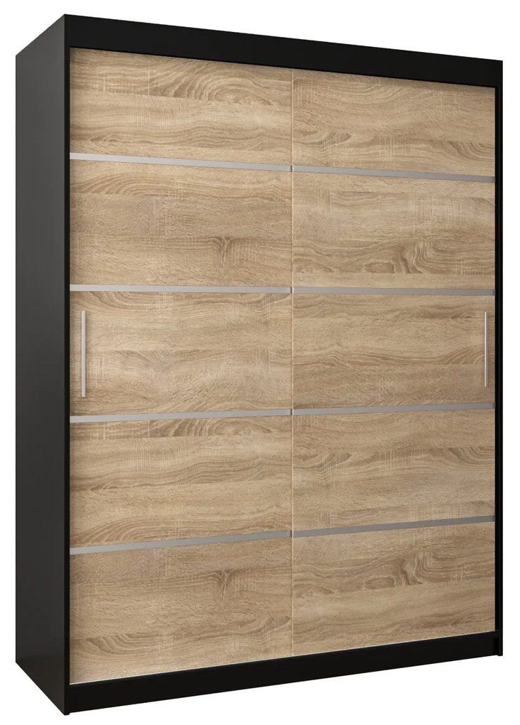 Dulap de haine 150 cm Verika 1 150 (negru + stejar sonoma). 1063707
