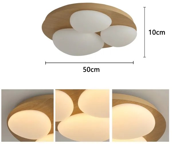 Brilagi - Plafonieră LED VISBY WOOD, 36 W, 230 V, Ø 50 cm, maro