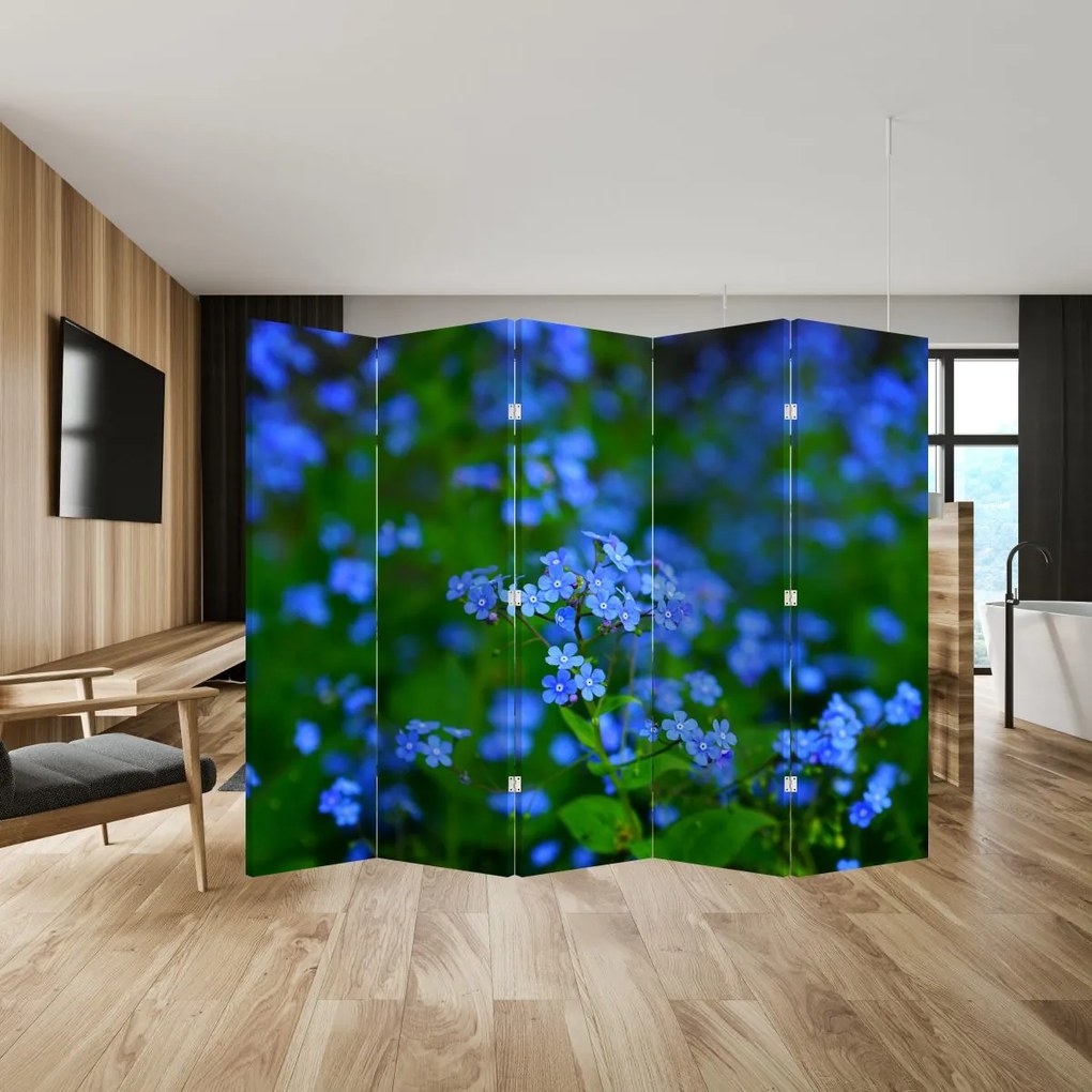 Paravan - Flori albastre (210x170 cm)