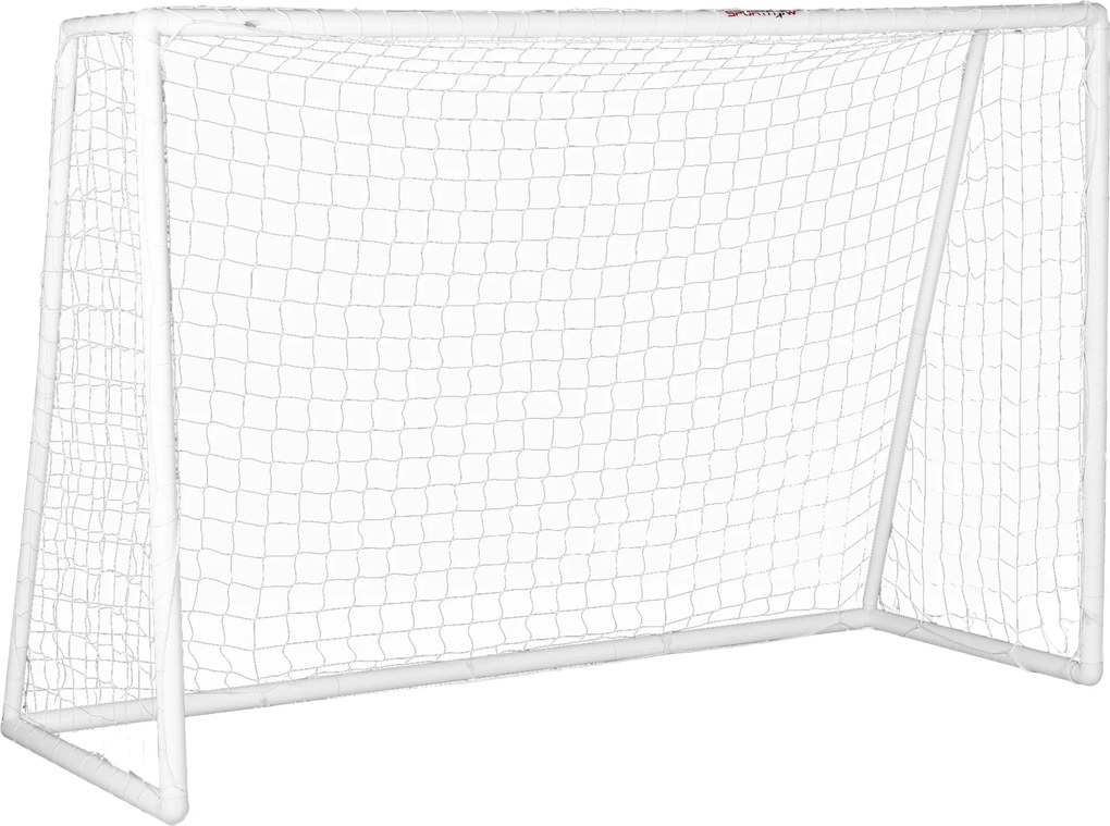 SPORTNOW Poartă de fotbal, plasă robustă, cadru din plastic, țăruși, 300L x 120B x 200H cm, Alb | Aosom Romania