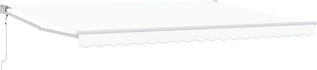 vidaXL Cort electric retractabil Alb 4 x 2 m Poliester cu acoperire PU