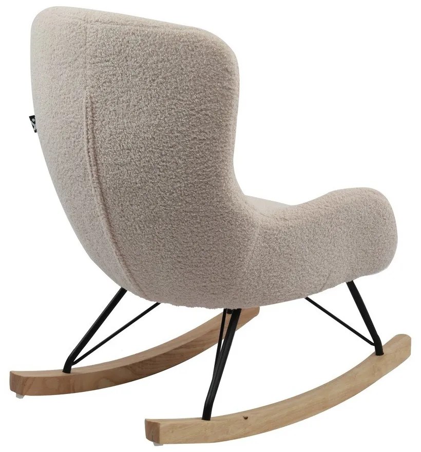 Fotoliu de copii bej balansoar cu tapițerie din țesătură bouclé Rocky – Vipack