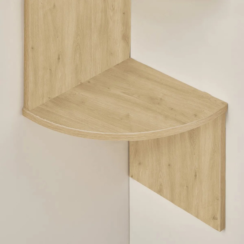 Polita de colt pentru perete ESTANTE, 5 rafturi cu decor stejar artisan, 126x20cm