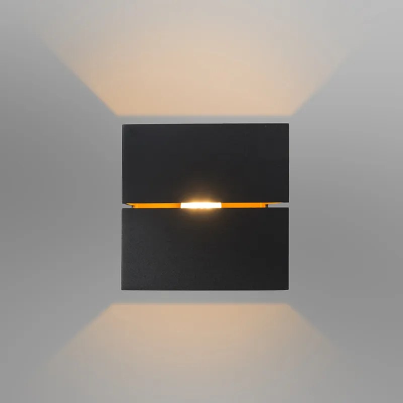 Set de 4 aplice inteligente negre cu auriu 9,7 cm incl. WiFi G9 - Transfer Groove