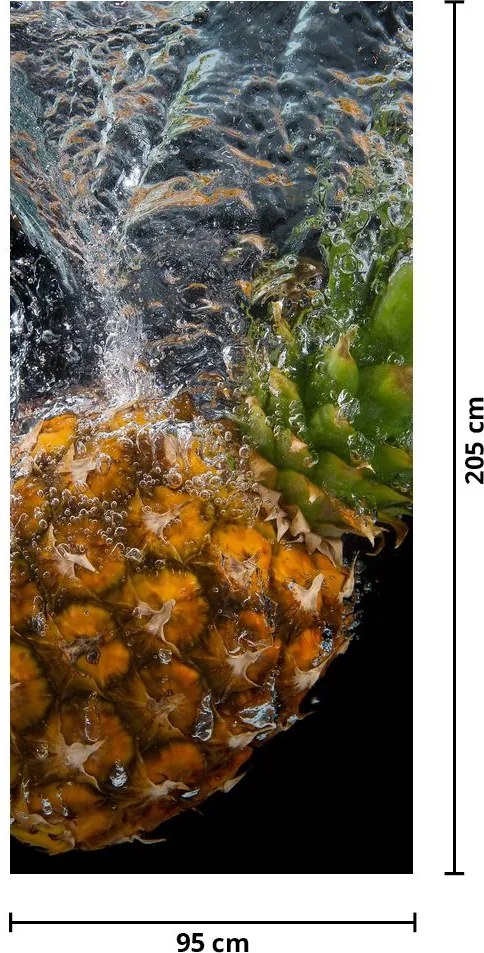 Fototapet pentru ușă - Ananas în apă (95x205cm)