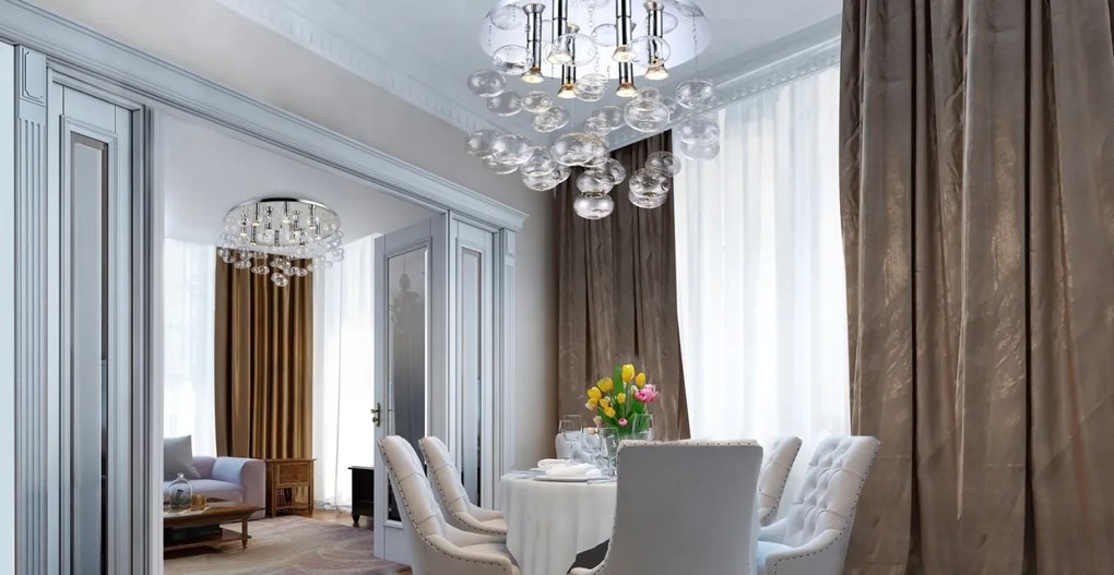 Lustra moderna aplicata design deosebit 80cm Luvia clar