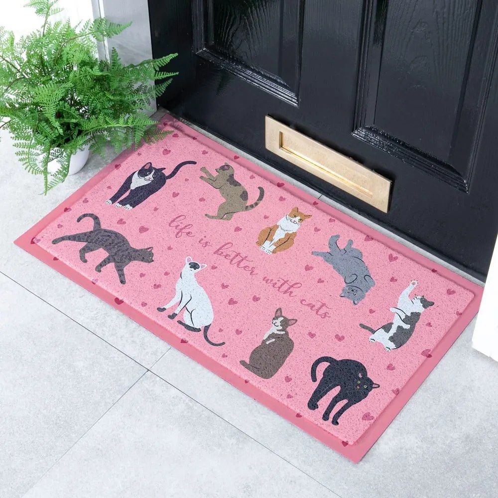 Covoraș de intrare 40x70 cm Life Is Better With Cats – Artsy Doormats