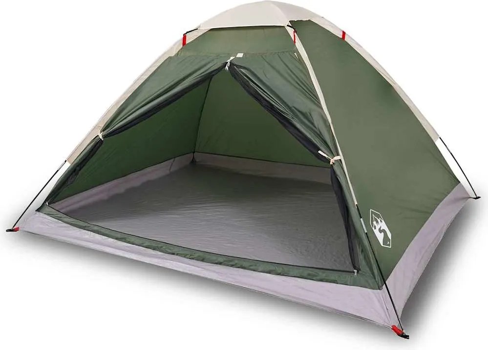 vidaXL Cort de camping cupolă pentru 4 persoane, verde, impermeabil