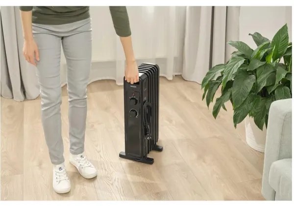 Sencor - Radiator electric cu ulei, 7 aripioare, 600/900/1500W/230V, negru