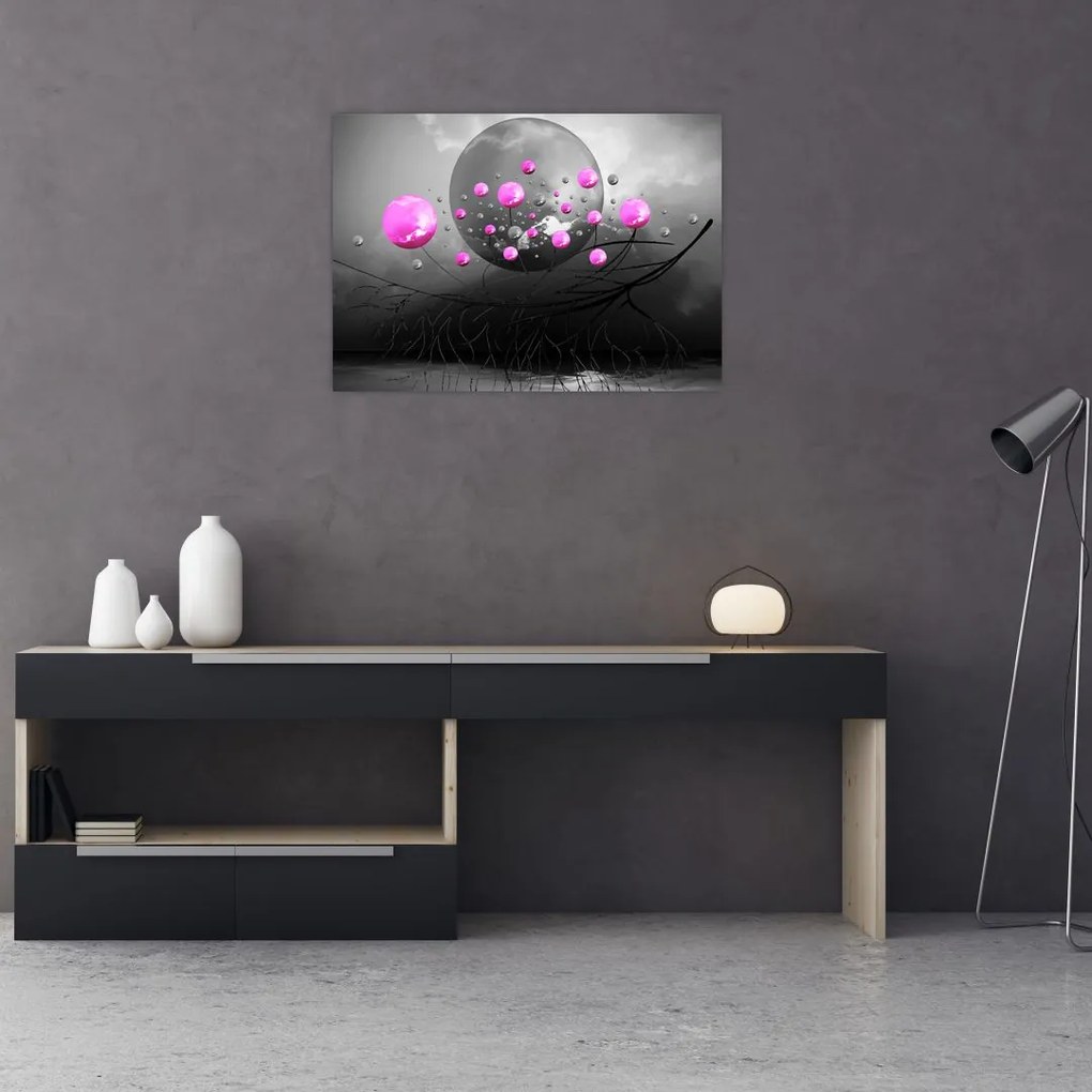 Tabloul cu bile roz (70x50 cm)