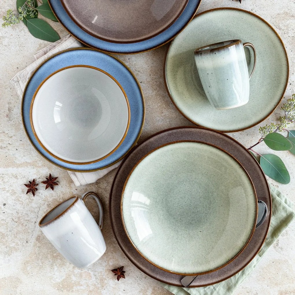 Mäser Set of 8 shallow and deep plates SMOKY'S –brown